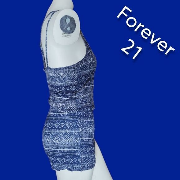 NWT Forever 21 Romper Navy/Cream Small - Picture 3 of 5